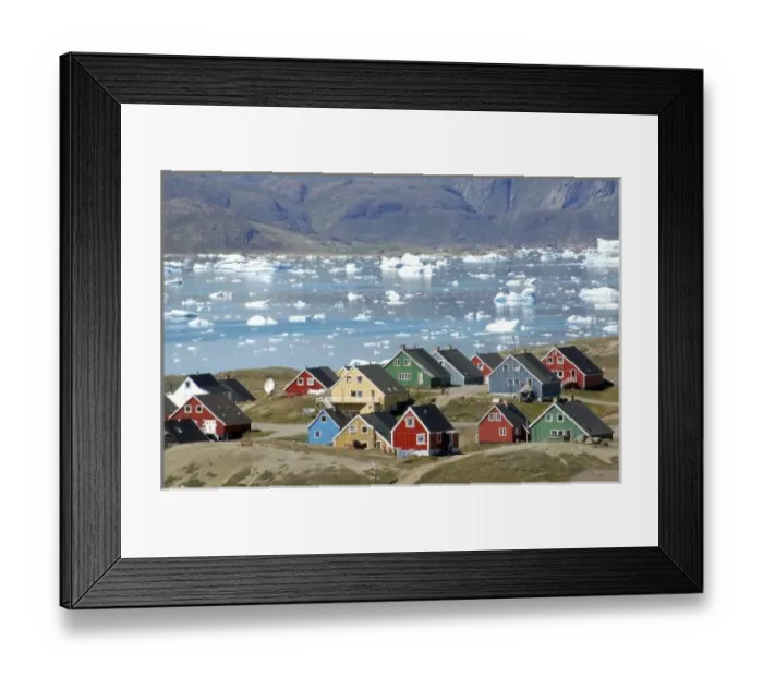 Framed Print : Colorful architecture of the town, Narsaq, Greenland
