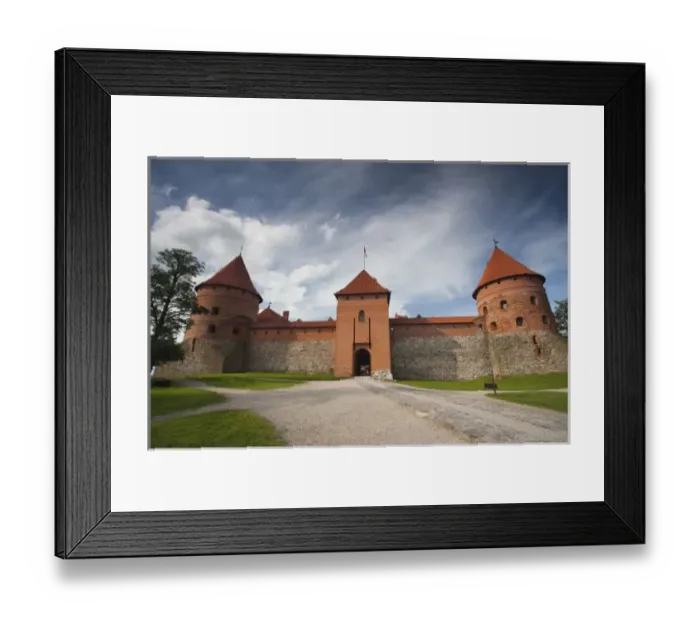 Framed Print : Lithuania, Trakai, Trakai Historical National Park, Island Castle on Lake Galve