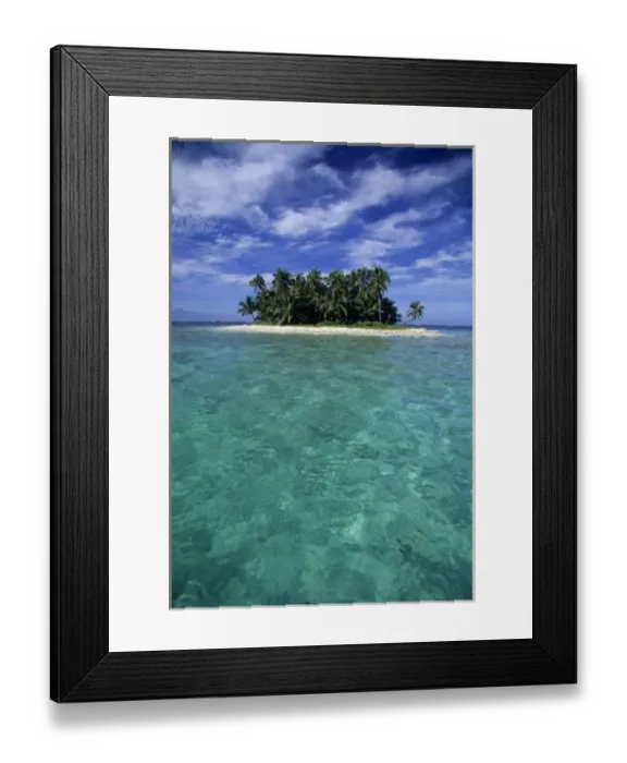 Framed Print : Belize, Barrier Reef, Unnamed island or cay