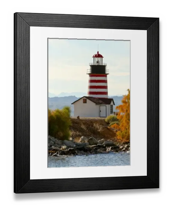 Framed Print : USA, Arizona, Lake Havasu City. View of West Quoddy Lighthouse