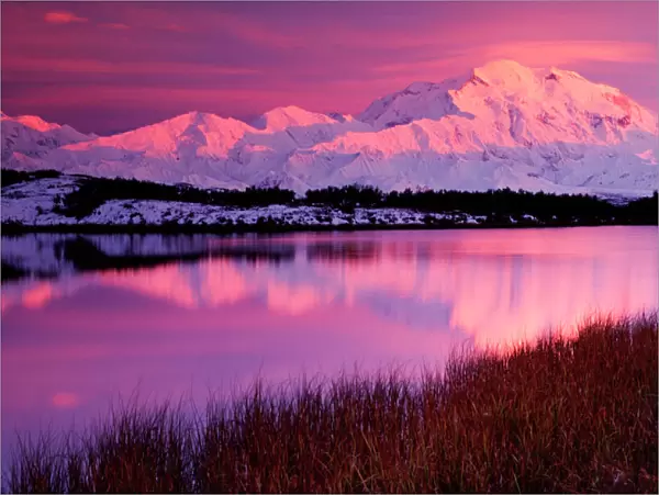 Mt. Denali at sunset from Reflection Pond
