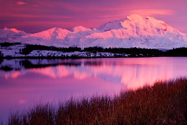 Mt. Denali at sunset from Reflection Pond