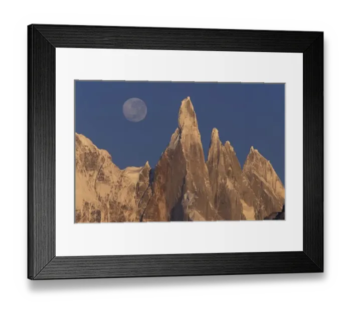 Framed Print : South America, Argentina, Patagonia Parque Nacional los Glaciares Moon over Cerro Framed Print : South America, Argentina, Patagonia Parque Nacional los Glaciares Moon over Cerro