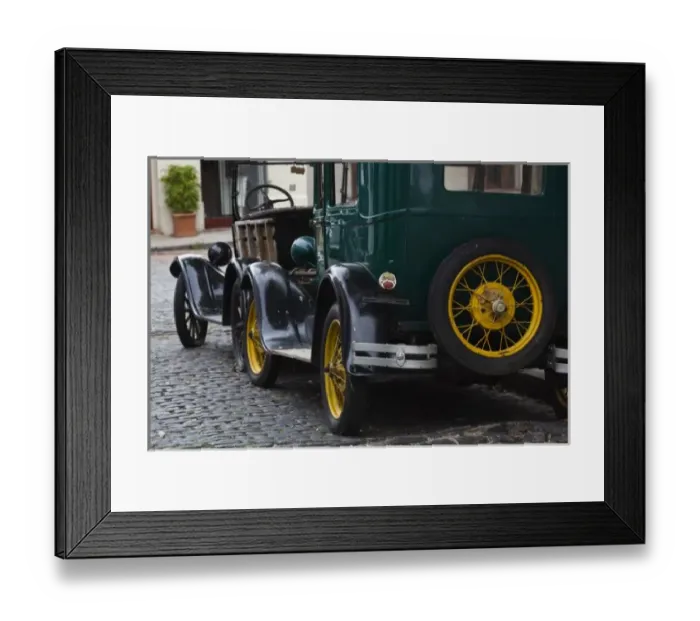 Framed Print : Uruguay, Colonia Department, Colonia del Sacramento. Vintage cars, Calle Comercio Framed Print : Uruguay, Colonia Department, Colonia del Sacramento. Vintage cars, Calle Comercio