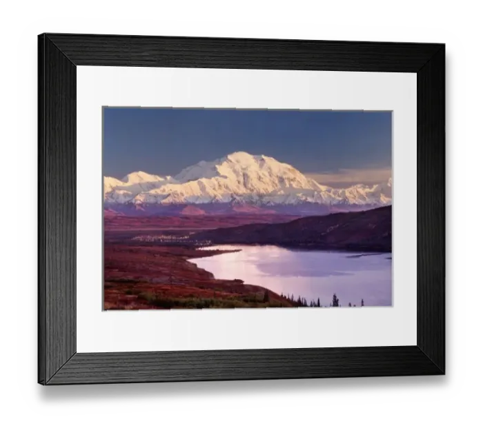 Framed Print : Wonder Lake and Mt. Denali at sunrise in the fall Framed Print : Wonder Lake and Mt. Denali at sunrise in the fall