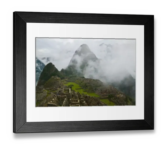 Framed Print : Ancient ruins of Machu Picchu with Andes Mountain, Peru Framed Print : Ancient ruins of Machu Picchu with Andes Mountain, Peru