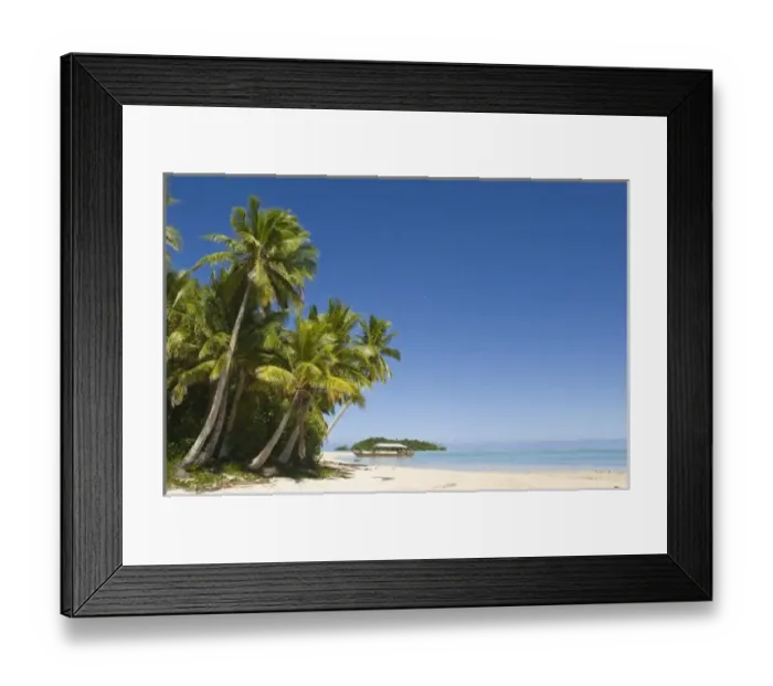 Framed Print : Cook Islands, Aitutaki. Polynesian canoe tour to One Foot island Framed Print : Cook Islands, Aitutaki. Polynesian canoe tour to One Foot island