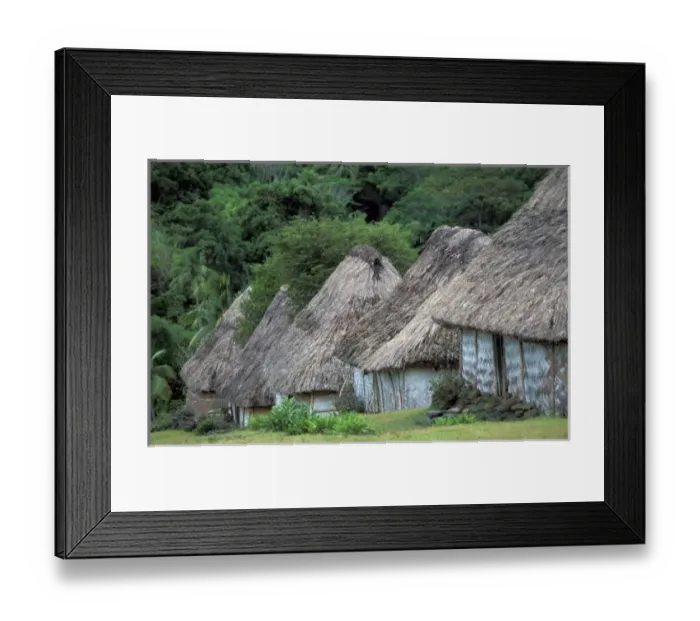 Framed Print : Fiji, Viti, Traditional hut houses Framed Print : Fiji, Viti, Traditional hut houses