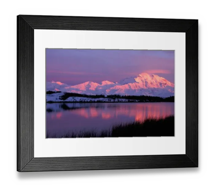 Framed Print : NA, USA, Alaska, Denali NP, Mt. McKinley, Denali in late evening alpenglow Framed Print : NA, USA, Alaska, Denali NP, Mt. McKinley, Denali in late evening alpenglow
