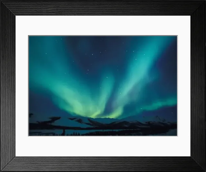 Framed Print : NA, USA, Alaska, Brooks Range, Curtains of green Northern Lights above the Endicott Framed Print : NA, USA, Alaska, Brooks Range, Curtains of green Northern Lights above the Endicott