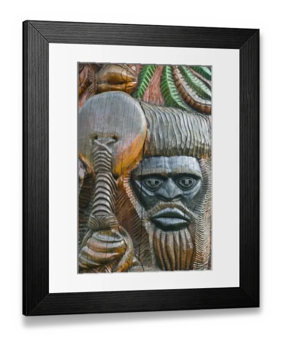 Framed Print : Detail of Kanak totem pole, Noumea, New Caledonia Framed Print : Detail of Kanak totem pole, Noumea, New Caledonia