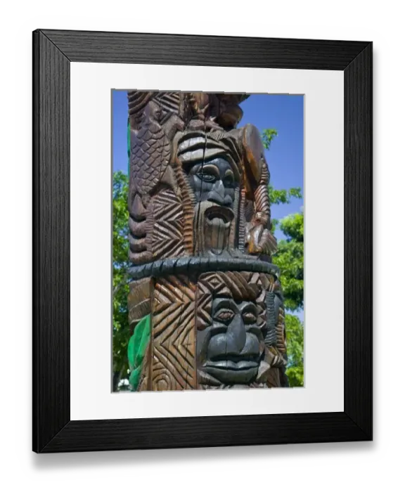 Framed Print : Detail of Kanak totem pole, Noumea, New Caledonia Framed Print : Detail of Kanak totem pole, Noumea, New Caledonia