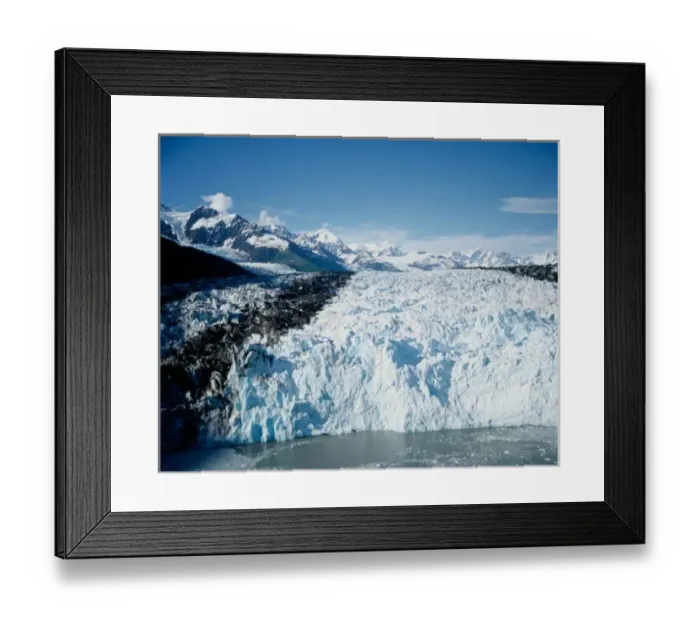 Framed Print : View of Harvard Glacier as the face enters College Fjord from the Chugach Mountains