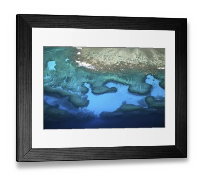 Framed Print : Mamanuca Island Group, Coral Reefs - aerial