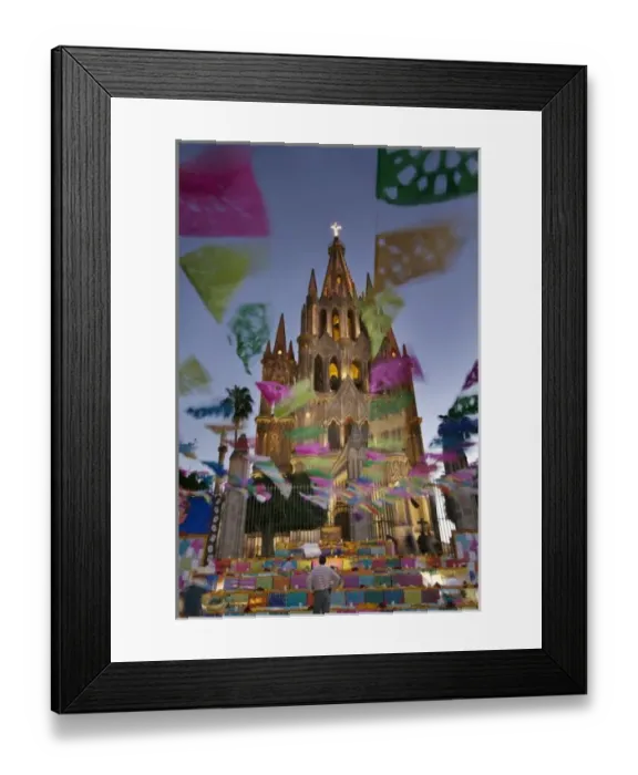 Framed Print : Day of the Dead decorations around the central church, San Miguel de Allende, Mexico