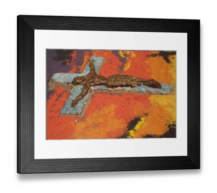 Framed Print : Mexico, Oaxaca, sand tapestry (tapete de arena) of Jesus Christ in Zocalo plaza Framed Print : Mexico, Oaxaca, sand tapestry (tapete de arena) of Jesus Christ in Zocalo plaza