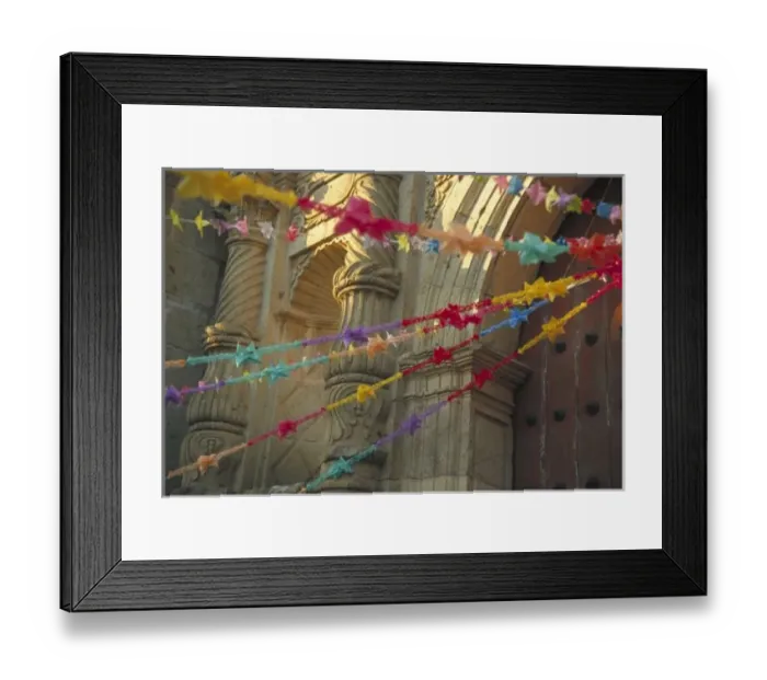 Framed Print : Mexico, Oaxaca, Templo de San Felipe de Neri decorated, garlands for Dia de la Revolucion Framed Print : Mexico, Oaxaca, Templo de San Felipe de Neri decorated, garlands for Dia de la Revolucion