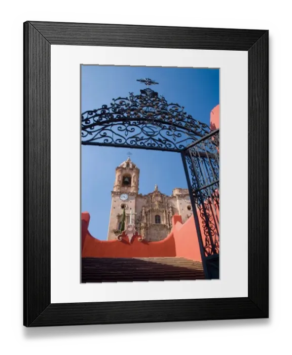 Framed Print : North America, Mexico, Guanajuato State. The gated entrance to the Church of San Framed Print : North America, Mexico, Guanajuato State. The gated entrance to the Church of San