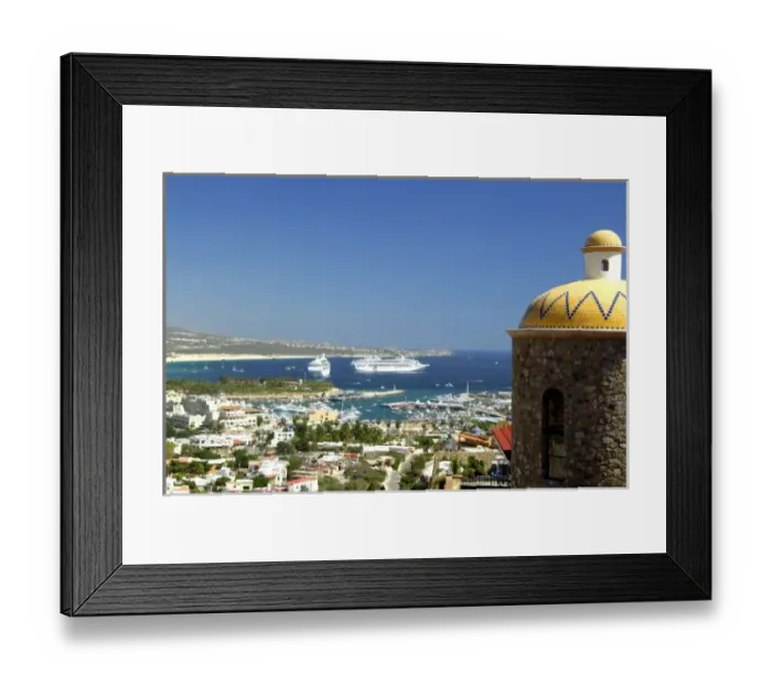 Framed Print : North America, Mexico, State of Baja California Sur, Cabo San Lucas. Overview of Framed Print : North America, Mexico, State of Baja California Sur, Cabo San Lucas. Overview of