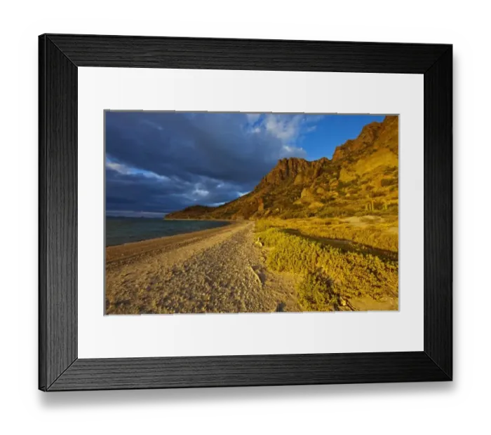 Framed Print : Stormy light on Isla Carmen in the Gulf of California near Loreto Mexico
