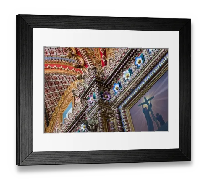 Framed Print : Mexico, Queretaro. Detail inside ornate Catholic church Framed Print : Mexico, Queretaro. Detail inside ornate Catholic church
