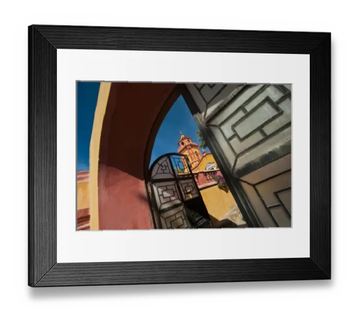 Framed Print : Mexico, Bernal. Gated entrance of Iglesia de San Sebastian Church