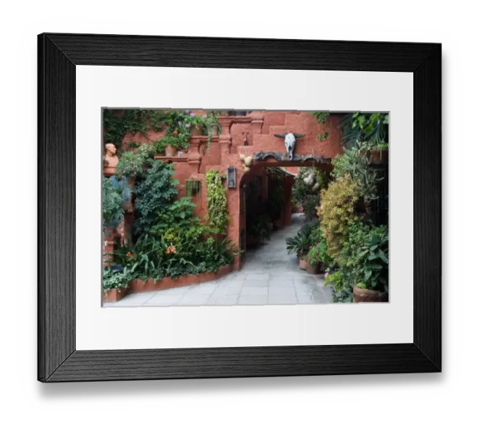 Framed Print : Mexico, San Miguel de Allende, Villa entrance to garden. Credit as: Nancy Rotenberg Framed Print : Mexico, San Miguel de Allende, Villa entrance to garden. Credit as: Nancy Rotenberg