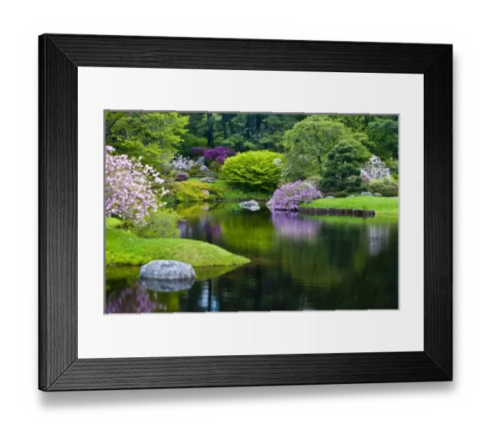 Framed Print : USA, Maine, Northeast Harbor. View of Asticou Azalea Gardens