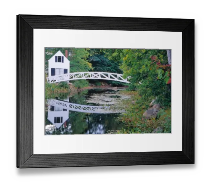 Framed Print : NA, USA, Maine. Bridge over pond in Somesville Framed Print : NA, USA, Maine. Bridge over pond in Somesville