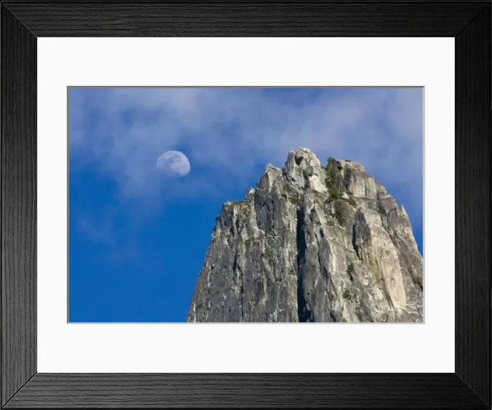 Framed Print : The moon rises and shines through the clouds above Cathedral Rock - Yosemite National Park Framed Print : The moon rises and shines through the clouds above Cathedral Rock - Yosemite National Park