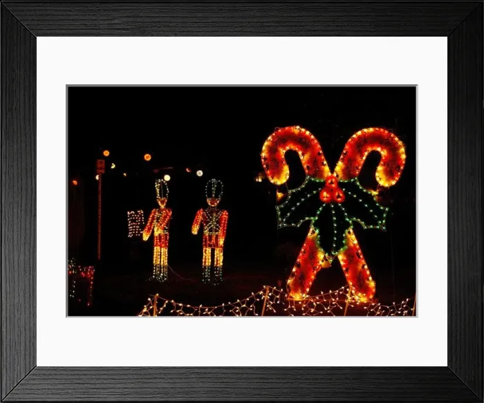 Framed Print : USA, Massachusetts, Hyannis. Outdoor Christmas display at the Cape Codder Resort