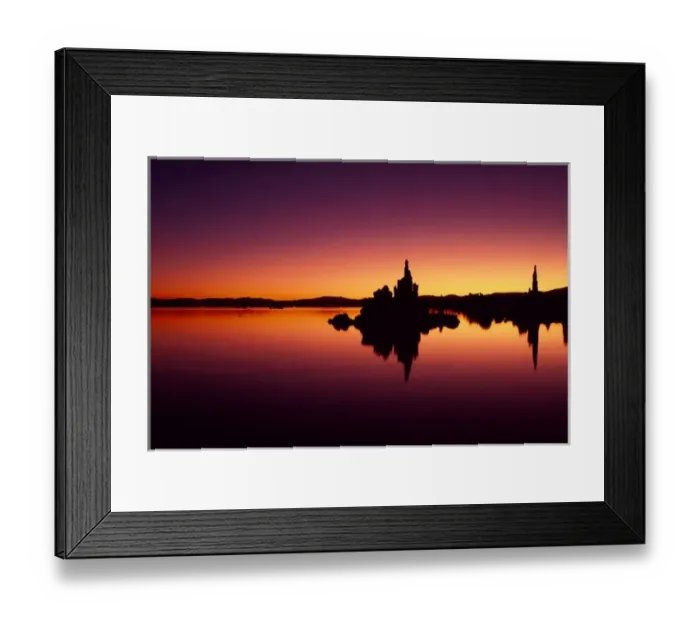 Framed Print : North America, U. S. A. California, Mono Lake, Tufa towers reflect in still Mono Lake