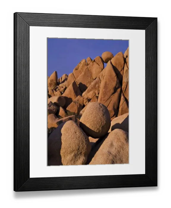 Framed Print : USA, California, Joshua Tree National Park. Sunset on the boulders in Jumbo Rocks Framed Print : USA, California, Joshua Tree National Park. Sunset on the boulders in Jumbo Rocks