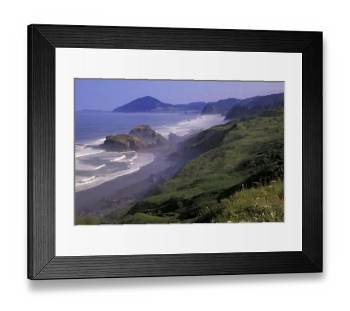Framed Print : USA, Oregon, Nesika Beach. Oregon coastline and seastacks