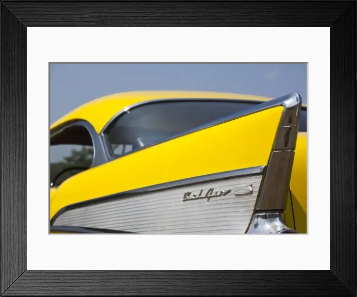 Framed Print : USA, Massachusetts, Gloucester. Detail of 1957 Chevrolet Bel Air car
