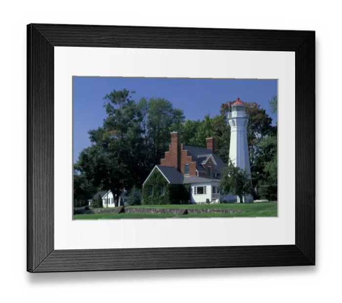 Framed Print : USA, Michigan, Lake Huron. Port Sanilac Lighthouse Framed Print : USA, Michigan, Lake Huron. Port Sanilac Lighthouse