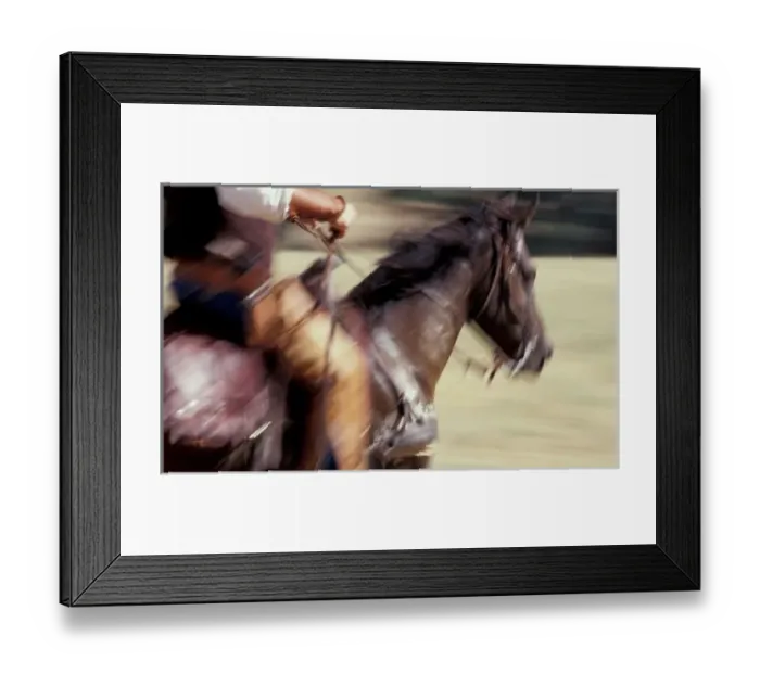 Framed Print : NA, USA, Oregon, near Mosier, motion blur cowboy, (MR) Framed Print : NA, USA, Oregon, near Mosier, motion blur cowboy, (MR)