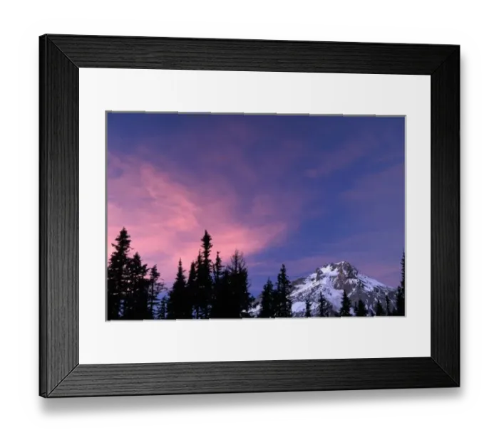 Framed Print : USA, Oregon, Mount Hood from Timberline highway, sunset Framed Print : USA, Oregon, Mount Hood from Timberline highway, sunset
