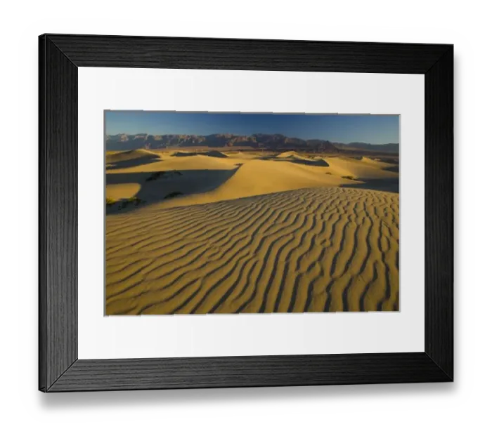 Framed Print : Sand Dunes and ripple desgins from the early morning light falling on the Dunes Mesquite