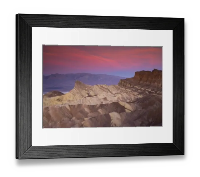 Framed Print : Mornings first light on Zabriskie Point and Death Valley Below. Death Valley N. P