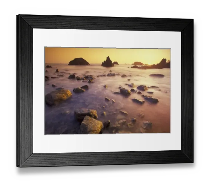 Framed Print : NA, USA, California, Northern California, Sunset along Crescent Beach Framed Print : NA, USA, California, Northern California, Sunset along Crescent Beach