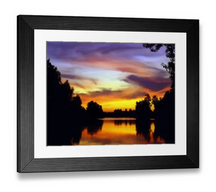 Framed Print : USA, Oregon, Multnomah County. Sunset viewed from the Columbia Slough Framed Print : USA, Oregon, Multnomah County. Sunset viewed from the Columbia Slough