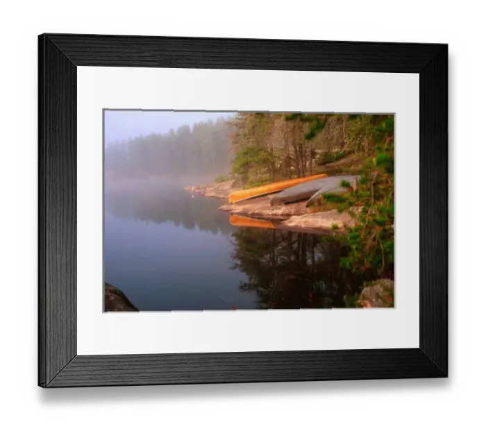 Framed Print : Foggy Canoe Campsite, Lake Kawnipi, BWCAW-Quetico Framed Print : Foggy Canoe Campsite, Lake Kawnipi, BWCAW-Quetico