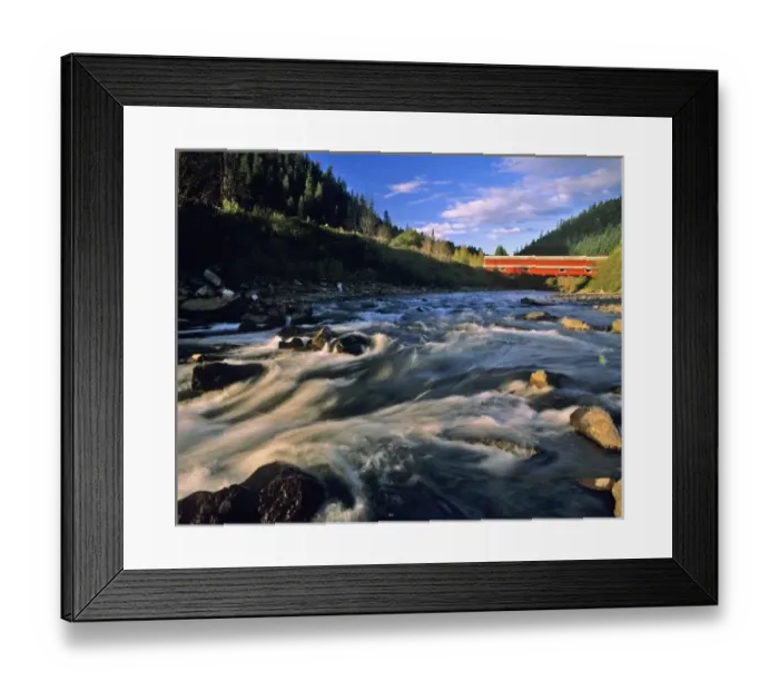 Framed Print : Office Covered Bridge the longest in Oregon at 180ft Framed Print : Office Covered Bridge the longest in Oregon at 180ft