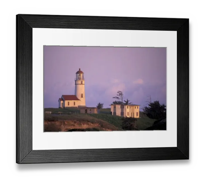 Framed Print : USA, Oregon, Port Orford Region, Cape Blanco State Park. Cape Blanco Lighthouse