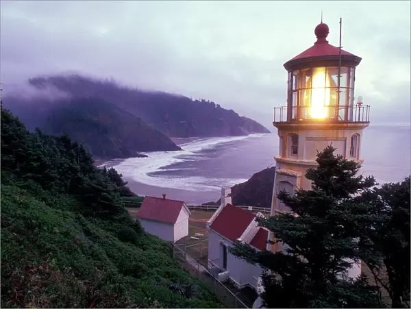 A foggy day on the Oregon coast at the Heceta Head Lighthouse