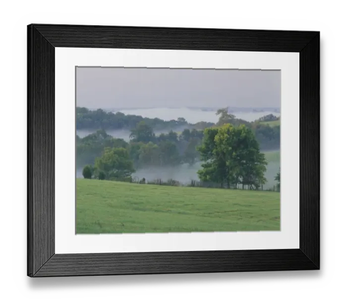 Framed Print : USA, Kentucky. Rolling hills of the Bluegrass region at sunrise