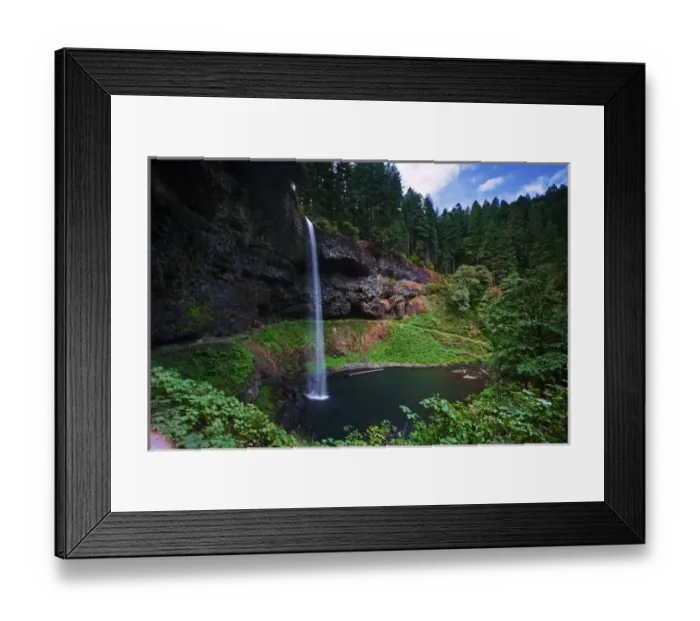 Framed Print : A view of South Falls in Silver Falls State Park in Oregon