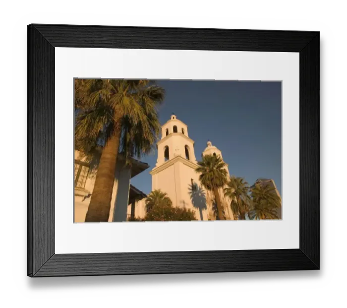 Framed Print : USA, Arizona, Tucson: St. Augustine Cathedral Towers Morning