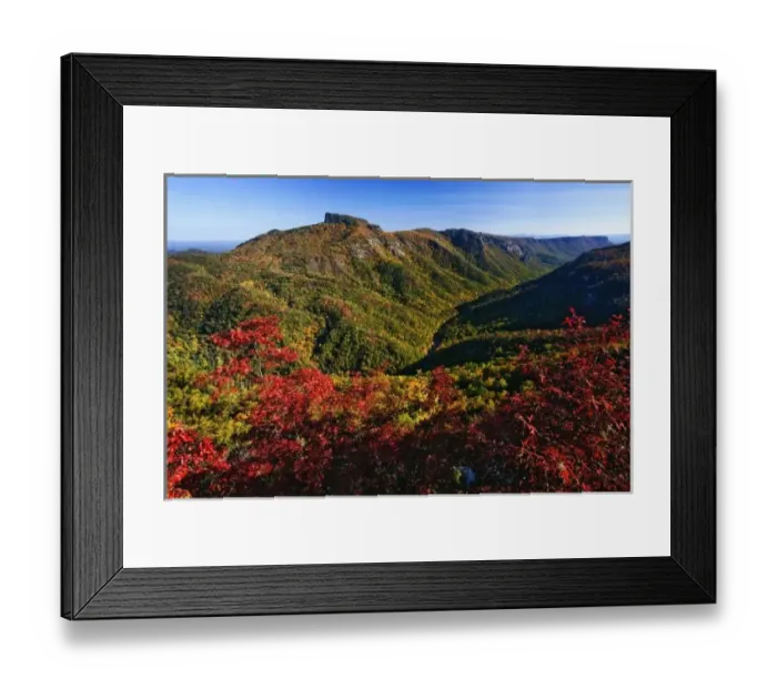 Framed Print : Autumn view of Linville Gorge often called the Grand Canyon of North Carolina, Pisgah Framed Print : Autumn view of Linville Gorge often called the Grand Canyon of North Carolina, Pisgah